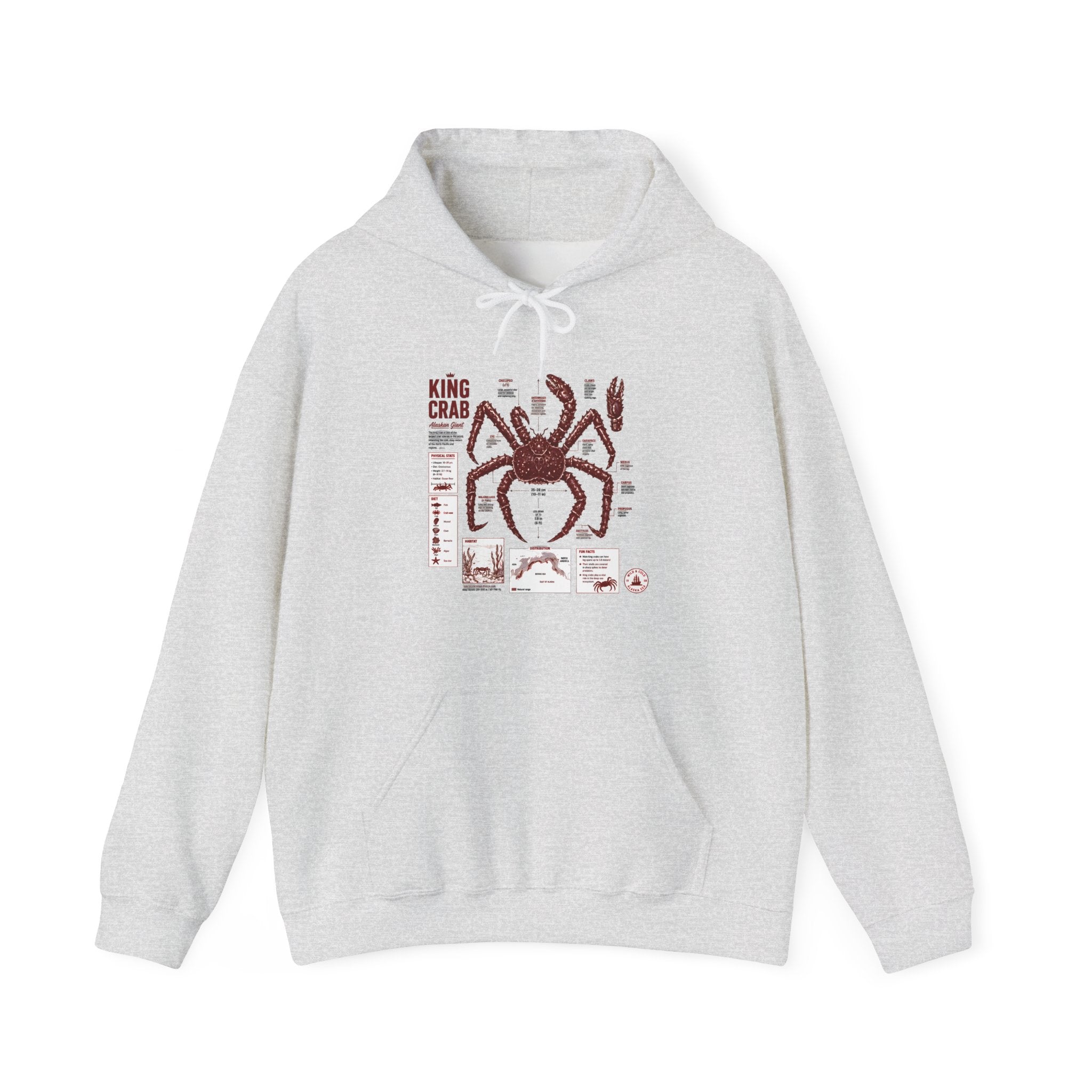 King Crab Anatomy Hoodie — Vintage Seafood Diagram Sweatshirt Secondary image