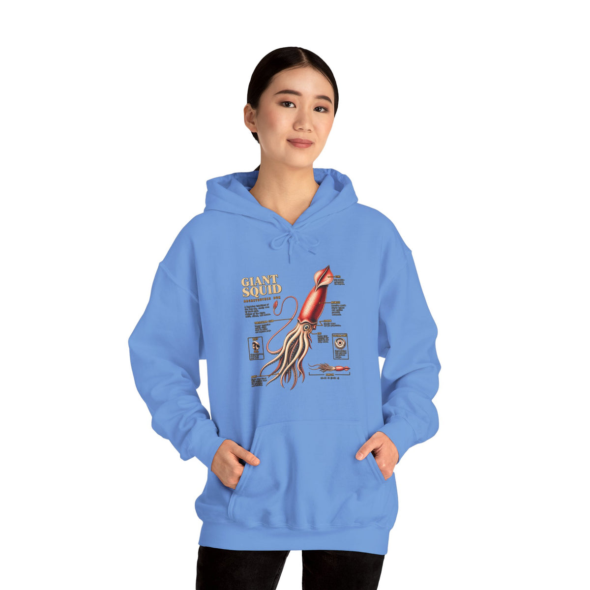 Squid Anatomy Hoodie — Vintage Scientific Illustration Pullover