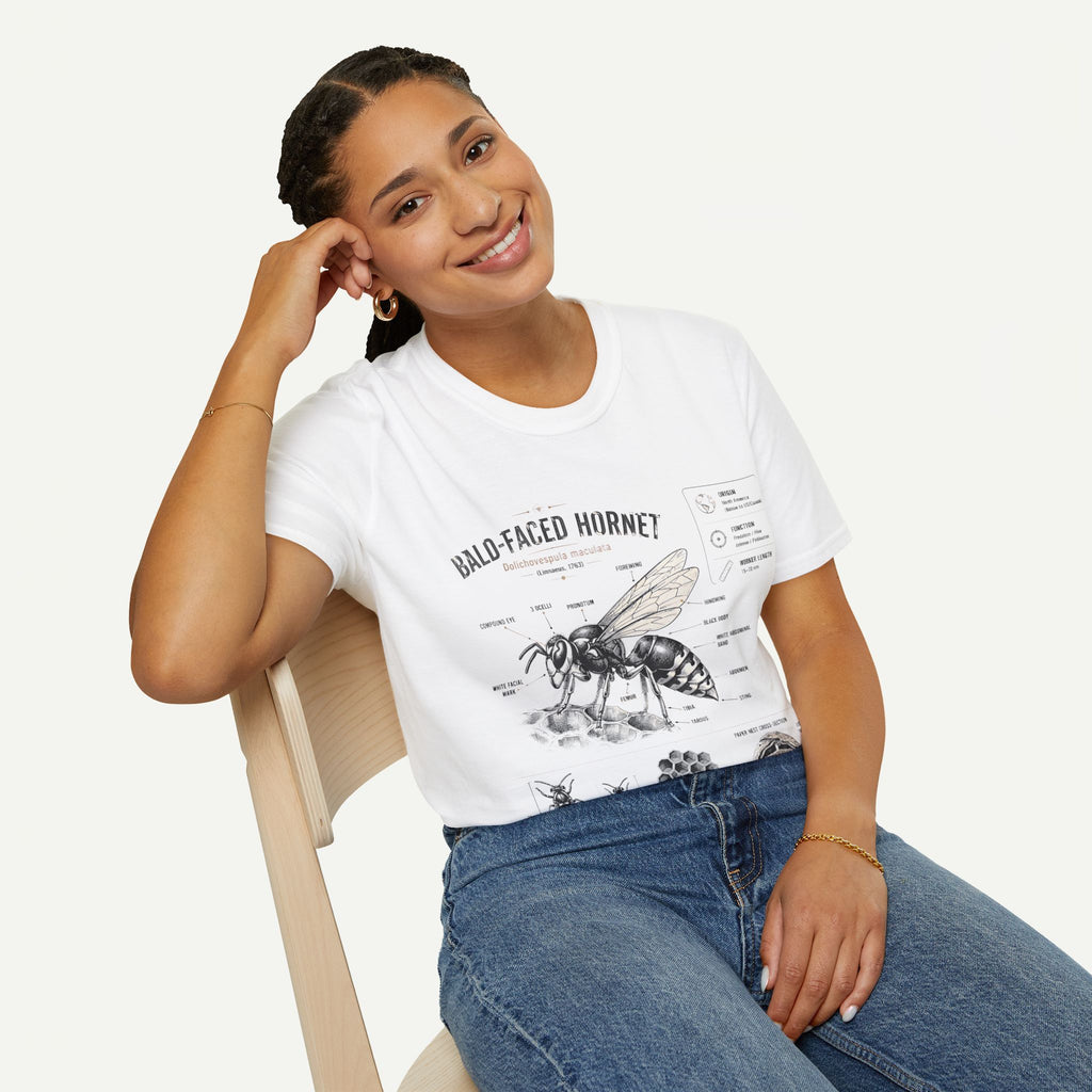 Bald-Faced Hornet Anatomy T-Shirt - Vintage Entomology Illustration