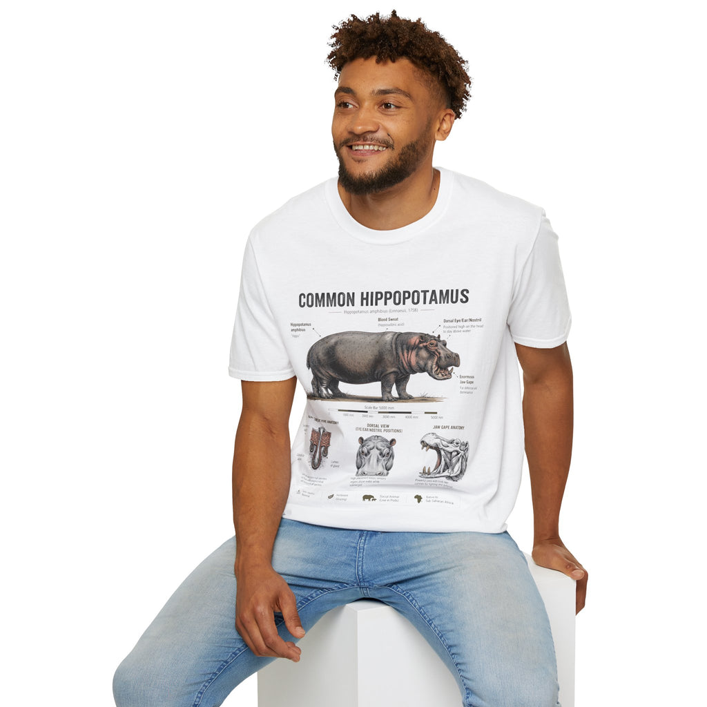 Common Hippopotamus Anatomy T-Shirt — Vintage Natural History Hippo Tee