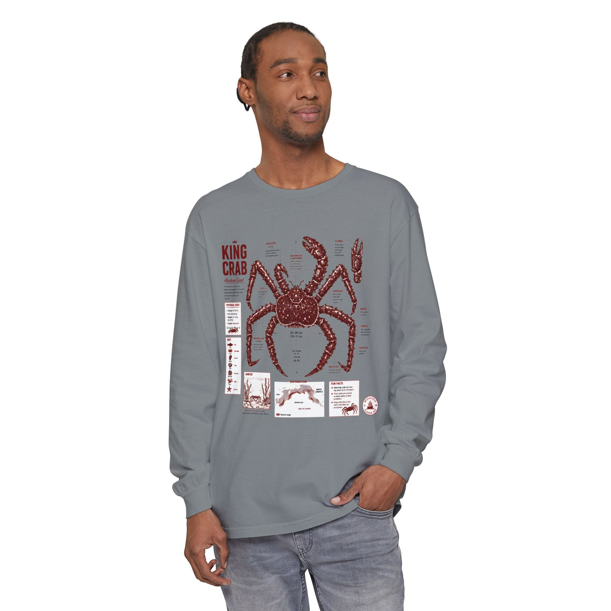 King Crab Anatomy Long Sleeve T-Shirt