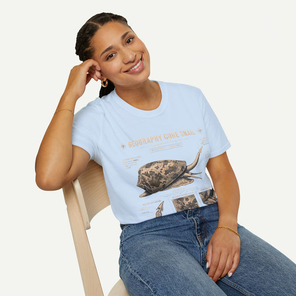 Geography Cone Snail Anatomy T-Shirt — Vintage Scientific Illustration Tee
