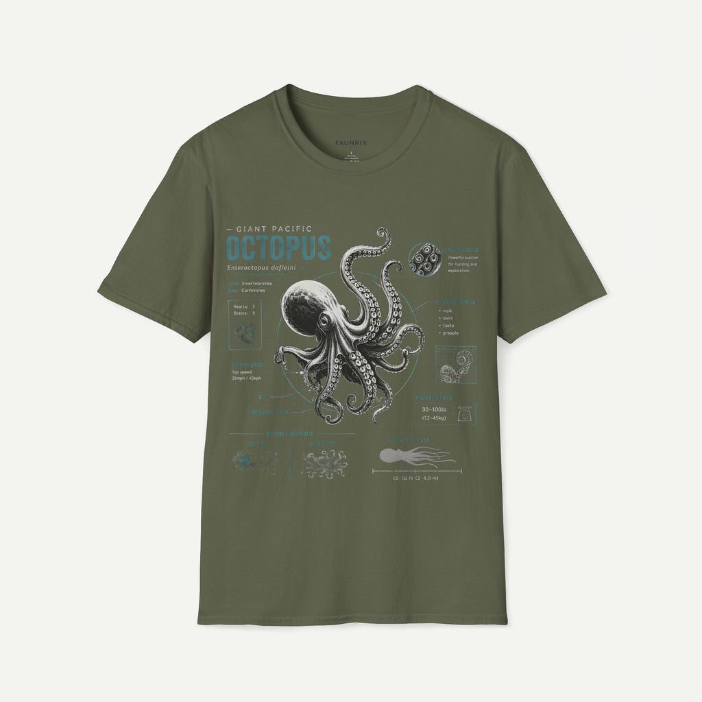Octopus Anatomy Tee — Vintage Marine Illustration T-Shirt