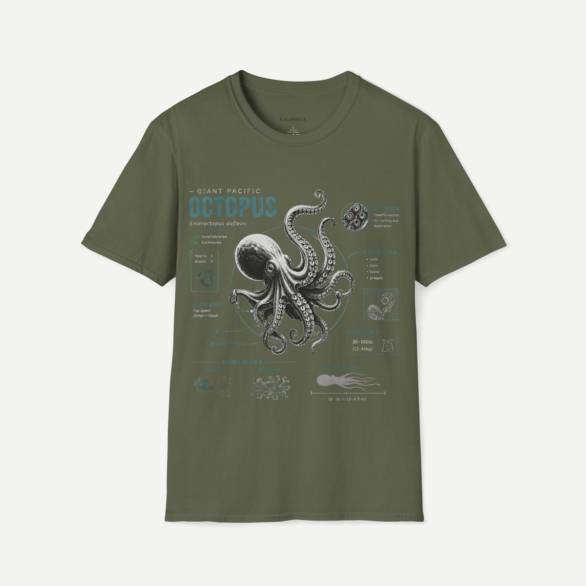 Octopus Anatomy Tee — Vintage Marine Illustration T-Shirt