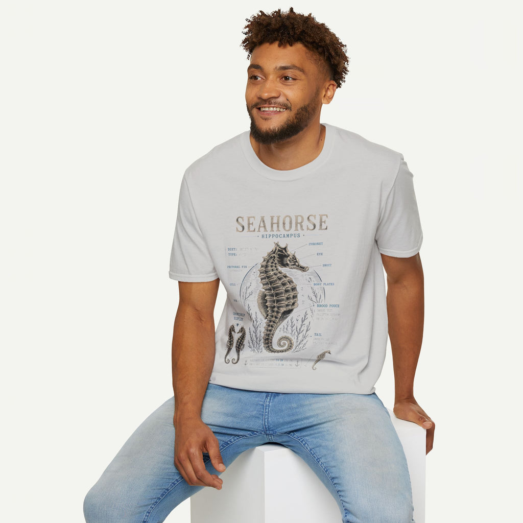 Seahorse Anatomy Tee — Vintage Marine Biology T-Shirt