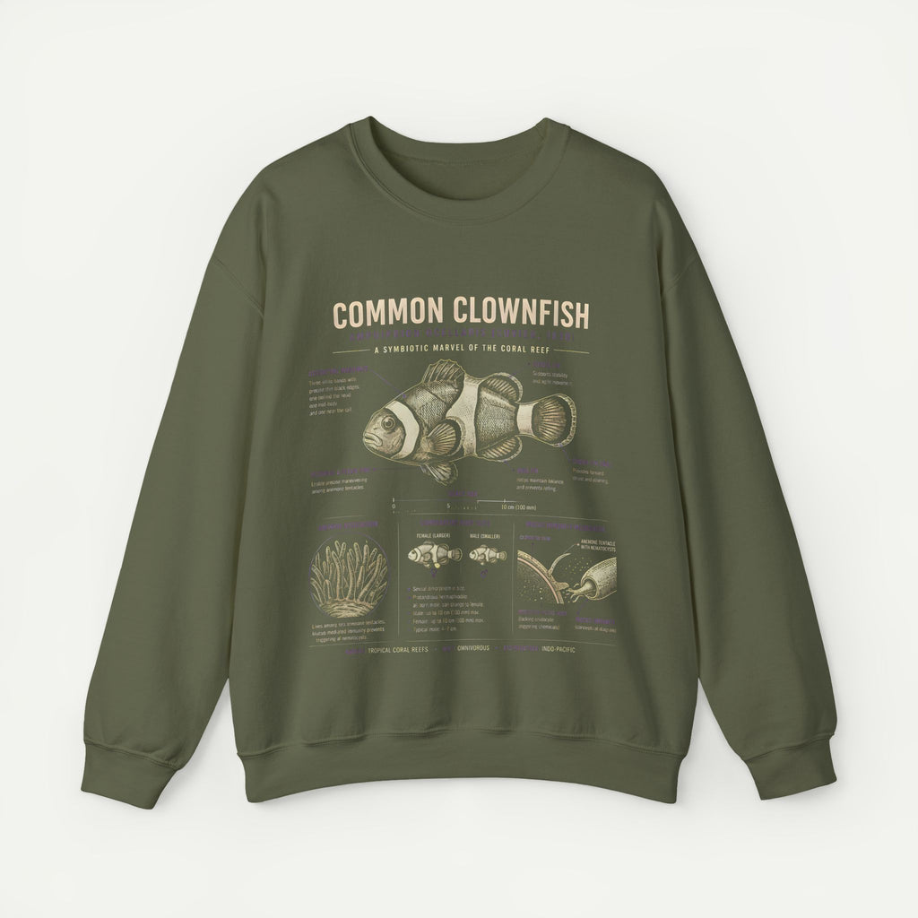 Common Clownfish Anatomy Sweatshirt – Marine Biology Graphic Pullover