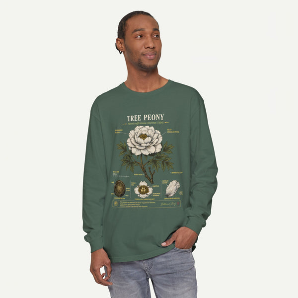 Tree Peony Illustration Long Sleeve Tee