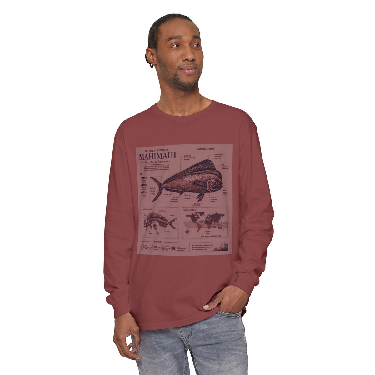 Mahimahi Fish Anatomy Long Sleeve Shirt
