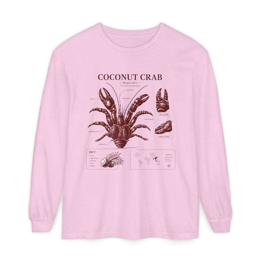 Coconut Crab Long Sleeve Tee — Vintage Marine Illustration