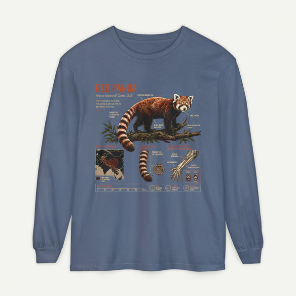 Red Panda Illustration Long Sleeve Tee — Wildlife Field Guide Graphic