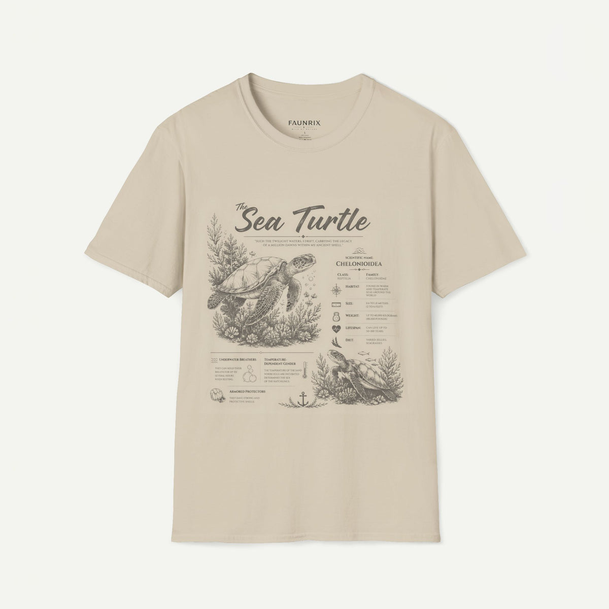 Sea Turtle Anatomy T-Shirt — Vintage Marine Illustration Tee