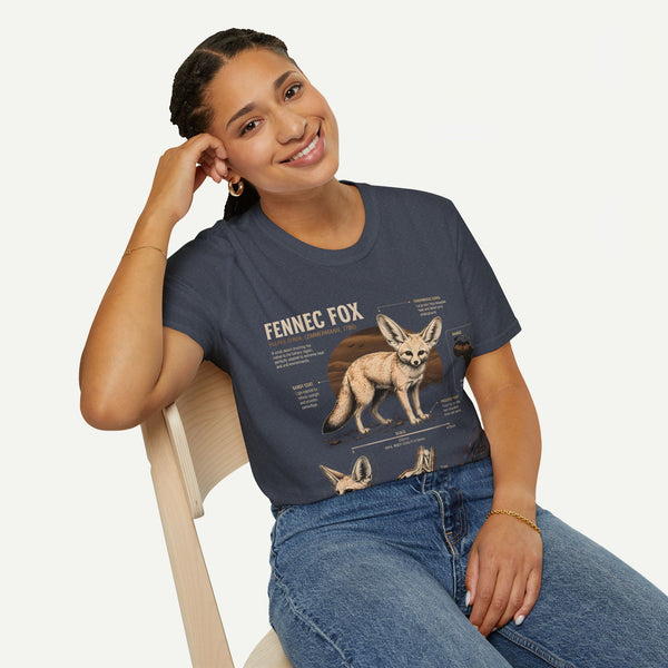 Fennec Fox Anatomy Tee — Illustrated Desert Fox Graphic T-Shirt
