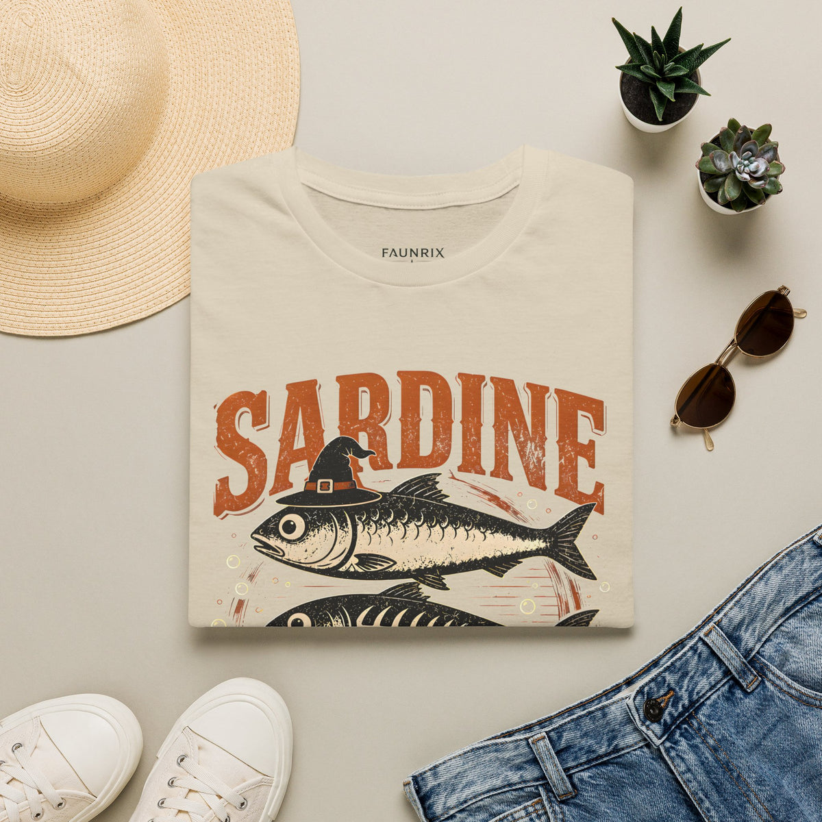 Sardine Vintage Fish T-Shirt — Retro Seafood Graphic Tee