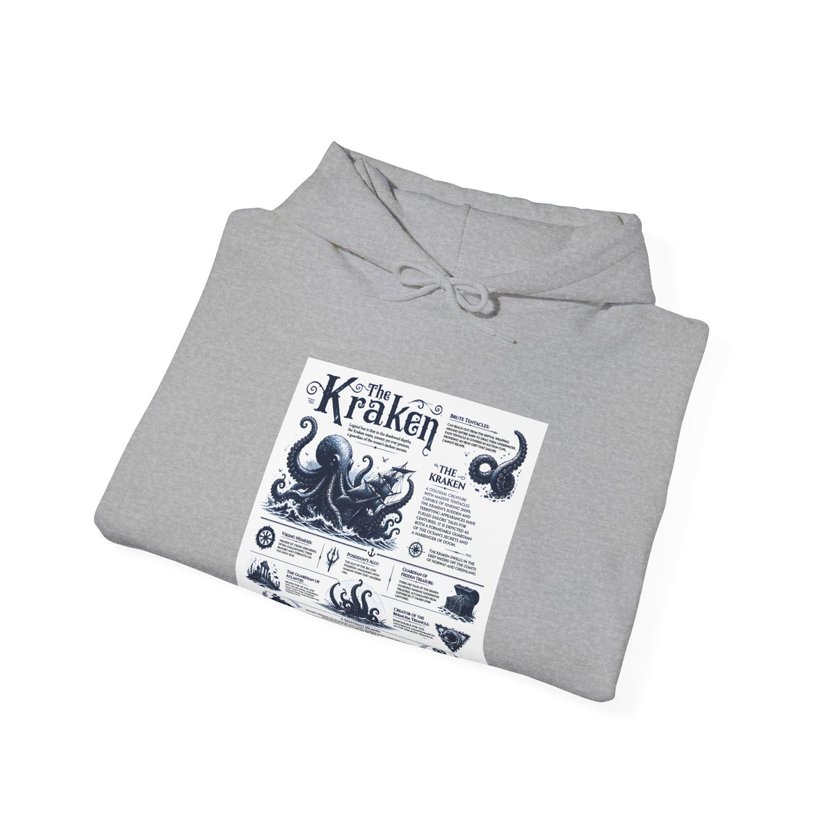 Kraken Nautical Hoodie – Vintage Sea Monster Diagram Sweatshirt