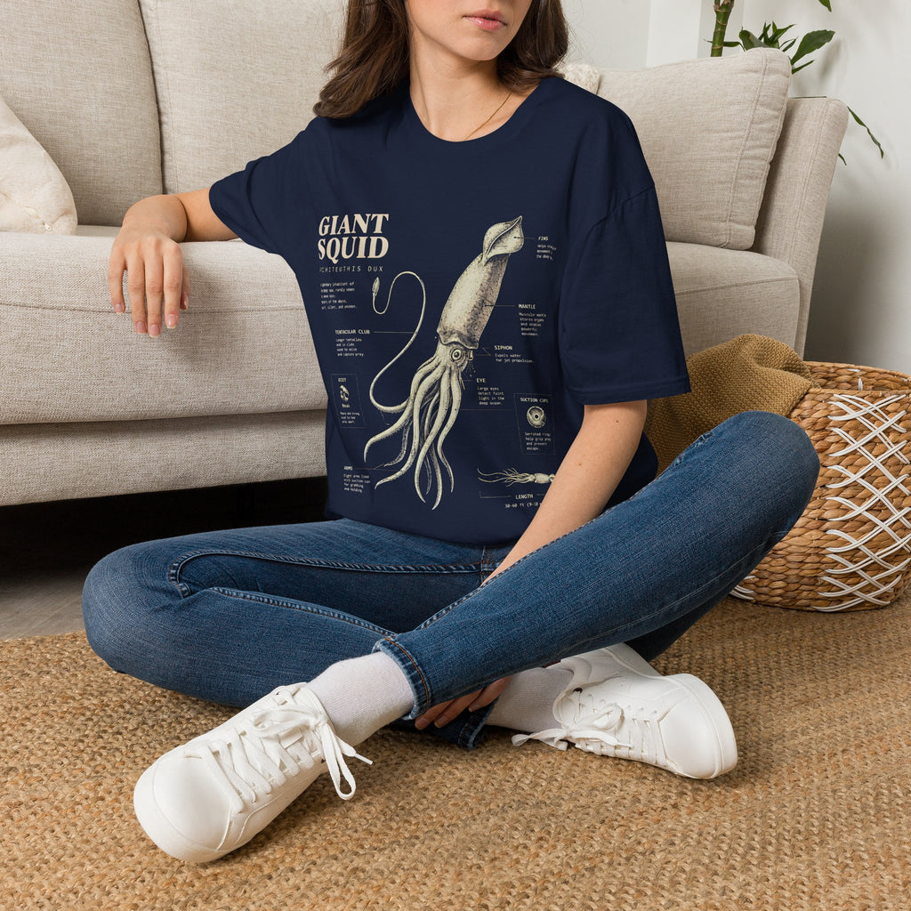 Giant Squid Anatomy T-Shirt — Vintage Marine Biology Graphic Tee