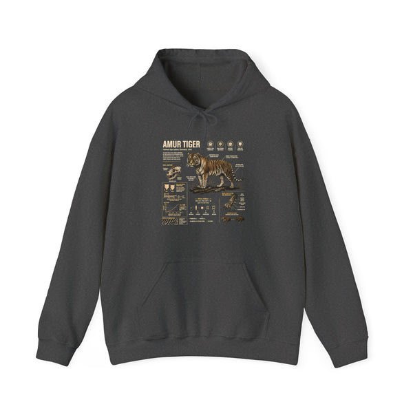 Amur Tiger Guide Hoodie — Vintage Wildlife Illustration Pullover