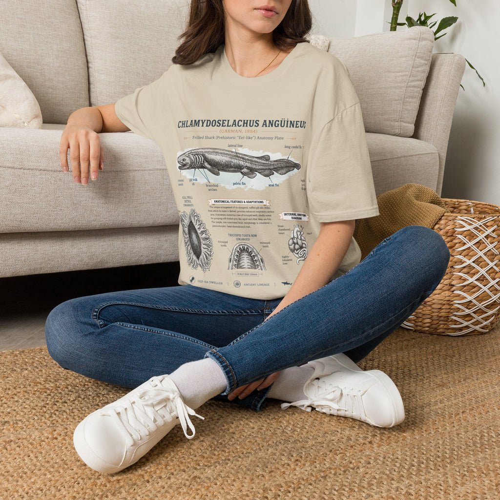 Shark Anatomy Graphic Tee — Chlamydoselachus Anguineus Educational T-Shirt