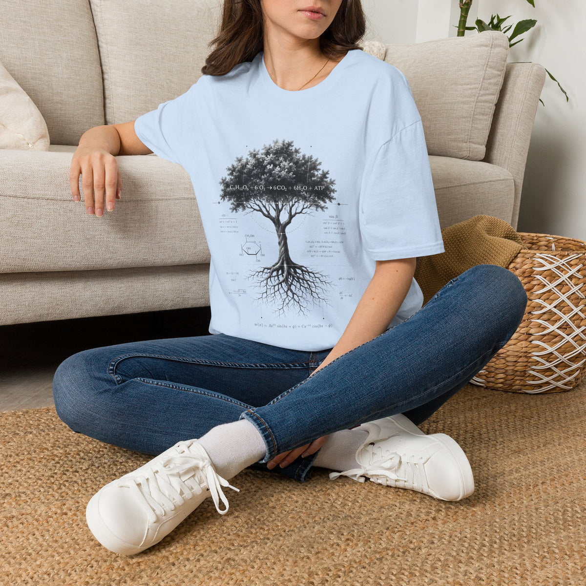 Tree of Life T‑Shirt — Botanical Graphic with Roots and Photosynthesis Diagram