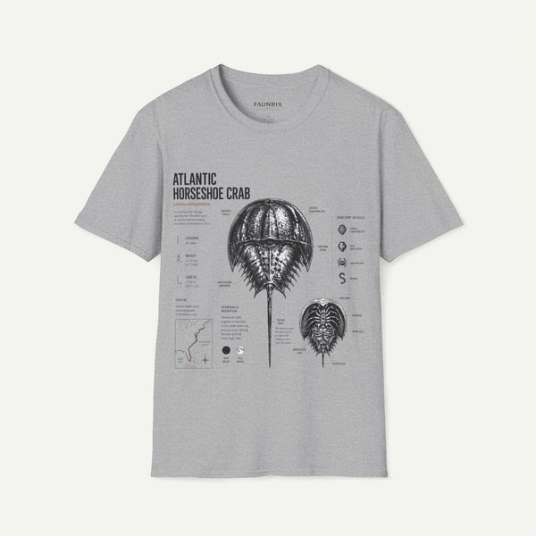 Horseshoe Crab Anatomy T-Shirt — Atlantic Horseshoe Crab Illustration