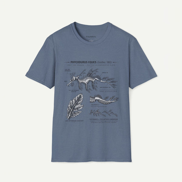 Sea Dragon Anatomy T-Shirt — Phycodurus Eques Botanical Illustration Tee
