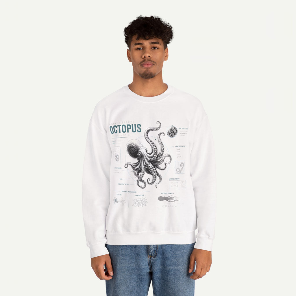 Octopus Anatomy Sweatshirt — Vintage Marine Biology Graphic