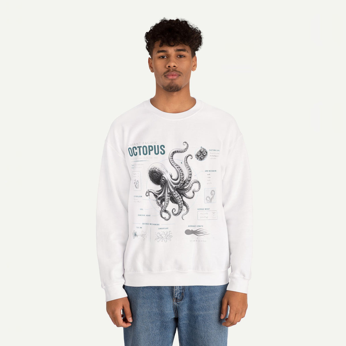 Octopus Anatomy Sweatshirt — Vintage Marine Biology Graphic