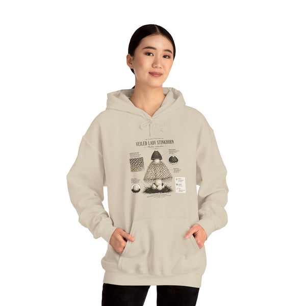 Mushroom Guide Hoodie — Velvet-Lady Stropharia Fungi Illustration Sweatshirt