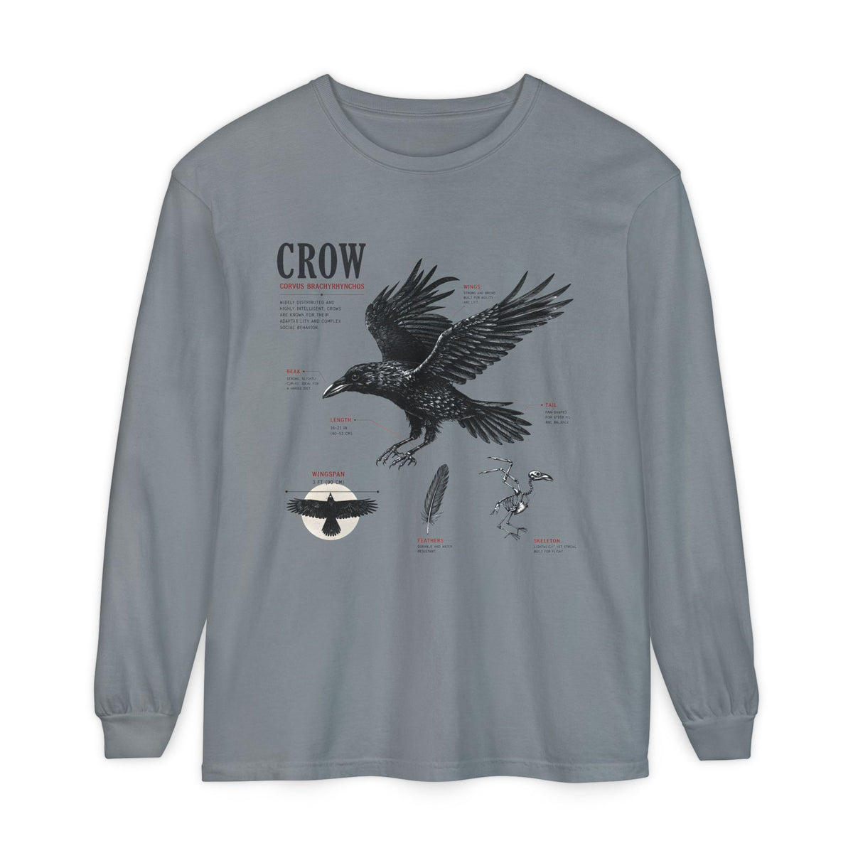 Crow Anatomy Long Sleeve Tee