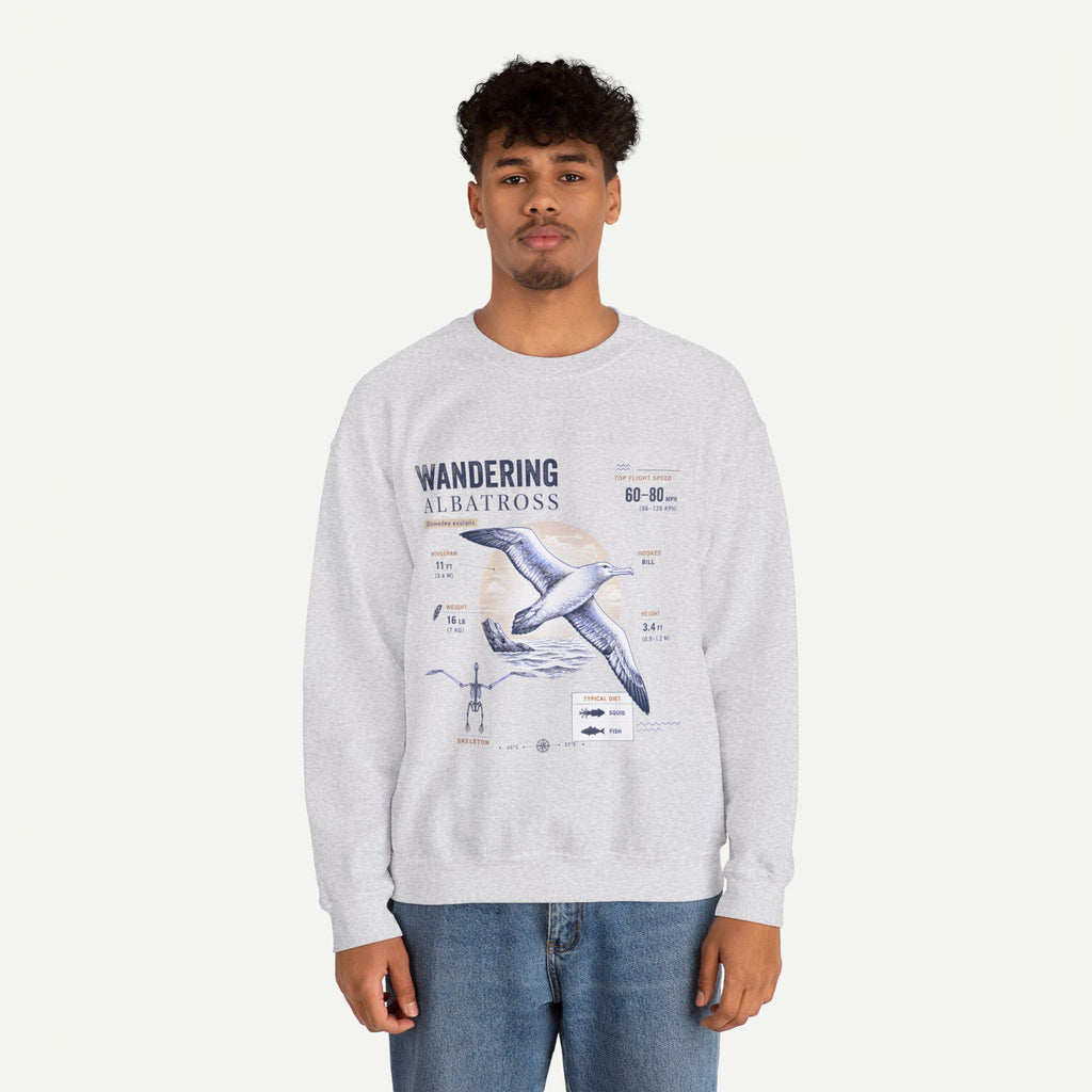 Wandering Albatross Anatomy Sweatshirt — Vintage Seabird Illustration
