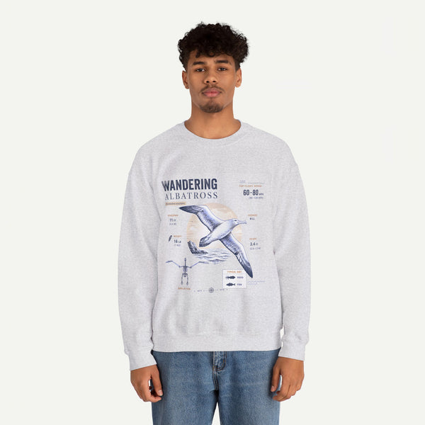 Wandering Albatross Anatomy Sweatshirt — Vintage Seabird Illustration