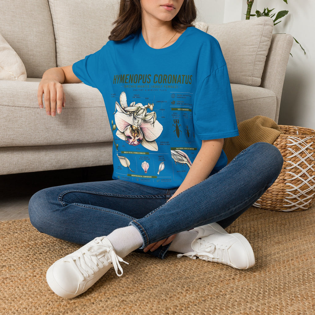 Mantis Anatomy Tee — Hymenopus Coronatus Orchid Mantis Illustration