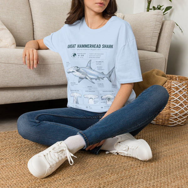 Hammerhead Shark Anatomy T-Shirt — Great Hammerhead Educational Tee