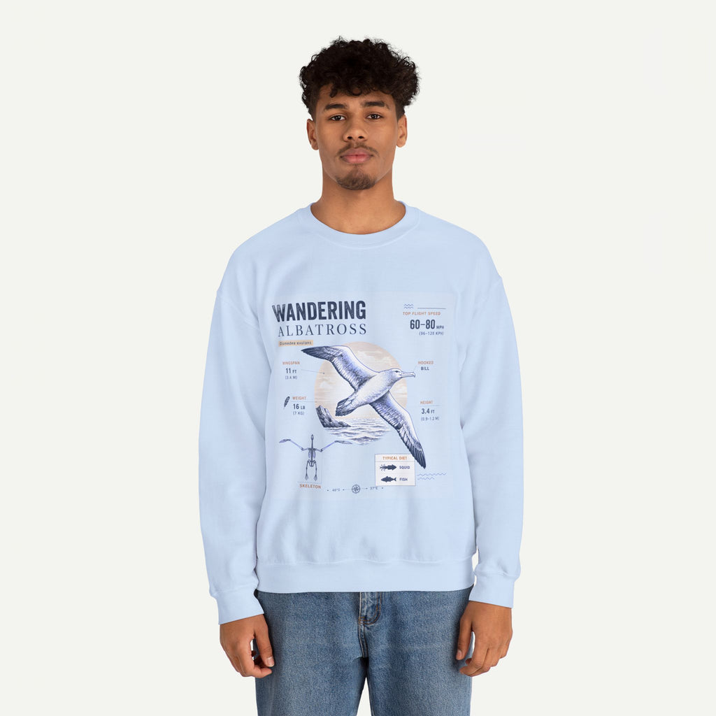 Wandering Albatross Anatomy Sweatshirt — Vintage Seabird Illustration