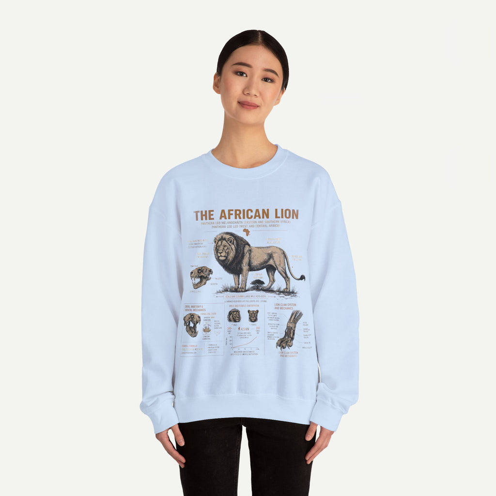 African Lion Anatomy Crewneck Sweatshirt