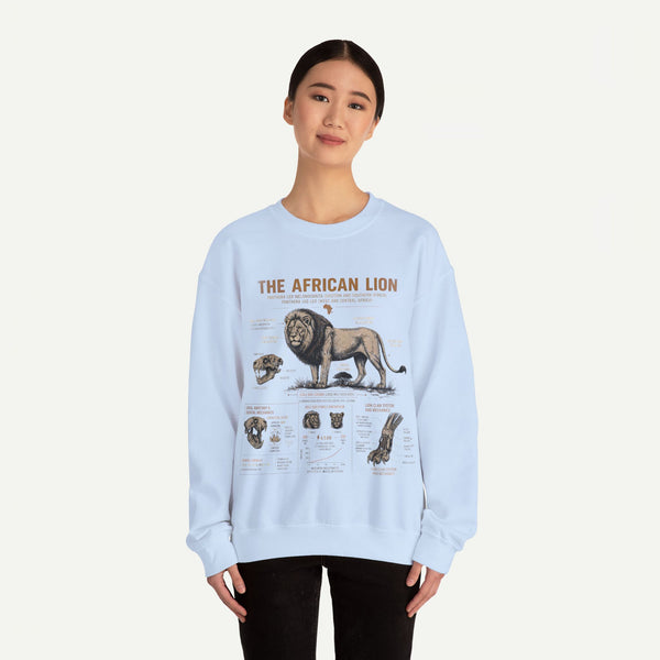 African Lion Anatomy Crewneck Sweatshirt