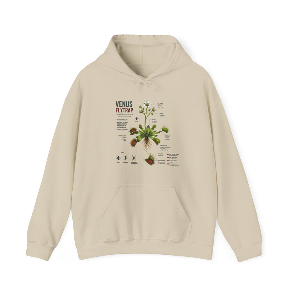 Venus Flytrap Botanical Hoodie – Illustrated Carnivorous Plant Guide