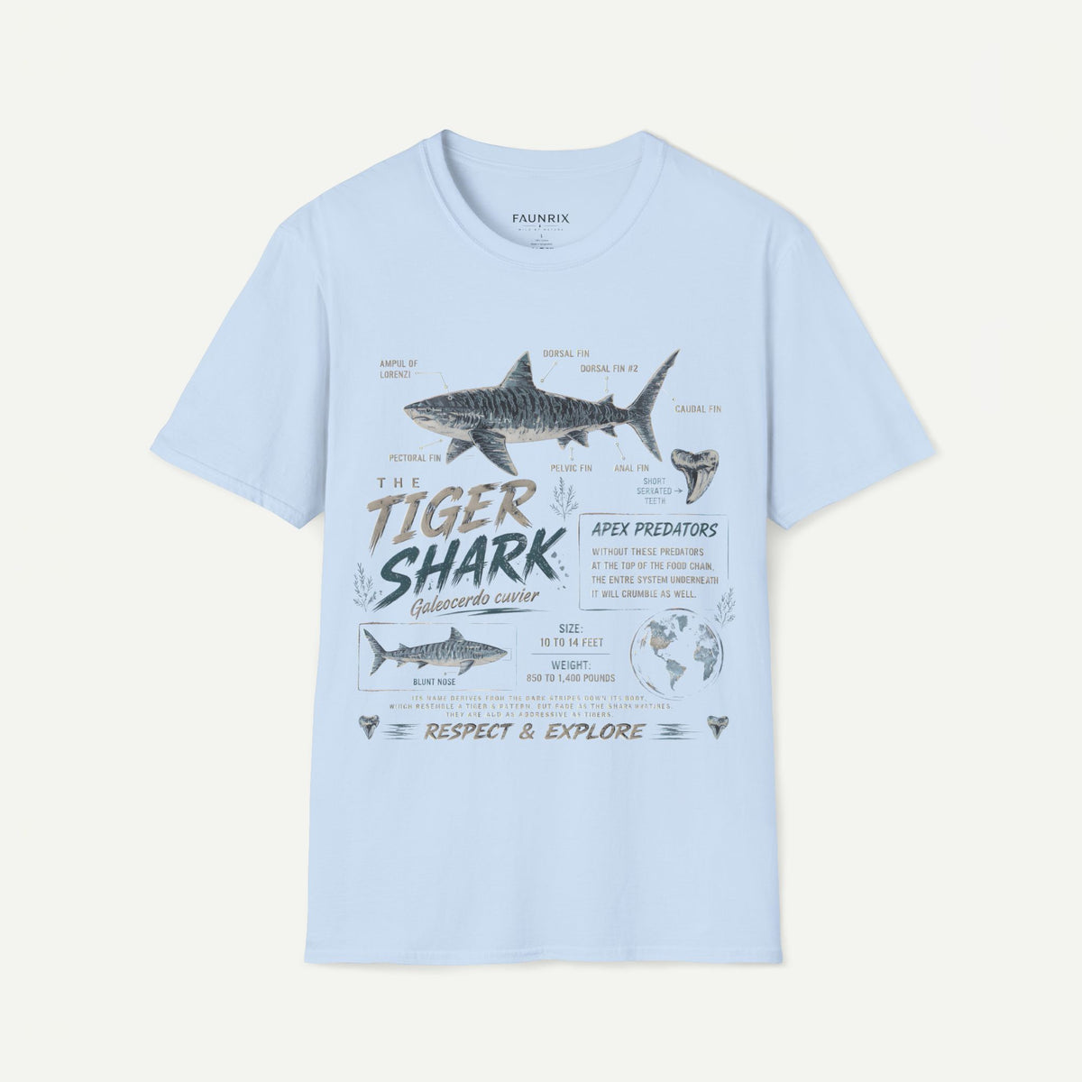 Tiger Shark Anatomy Tee — Vintage Apex Predator Graphic T-Shirt
