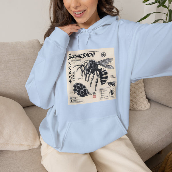 Honey Bee Anatomy Hoodie — Vintage Japanese Beekeeping Art Sweatshirt