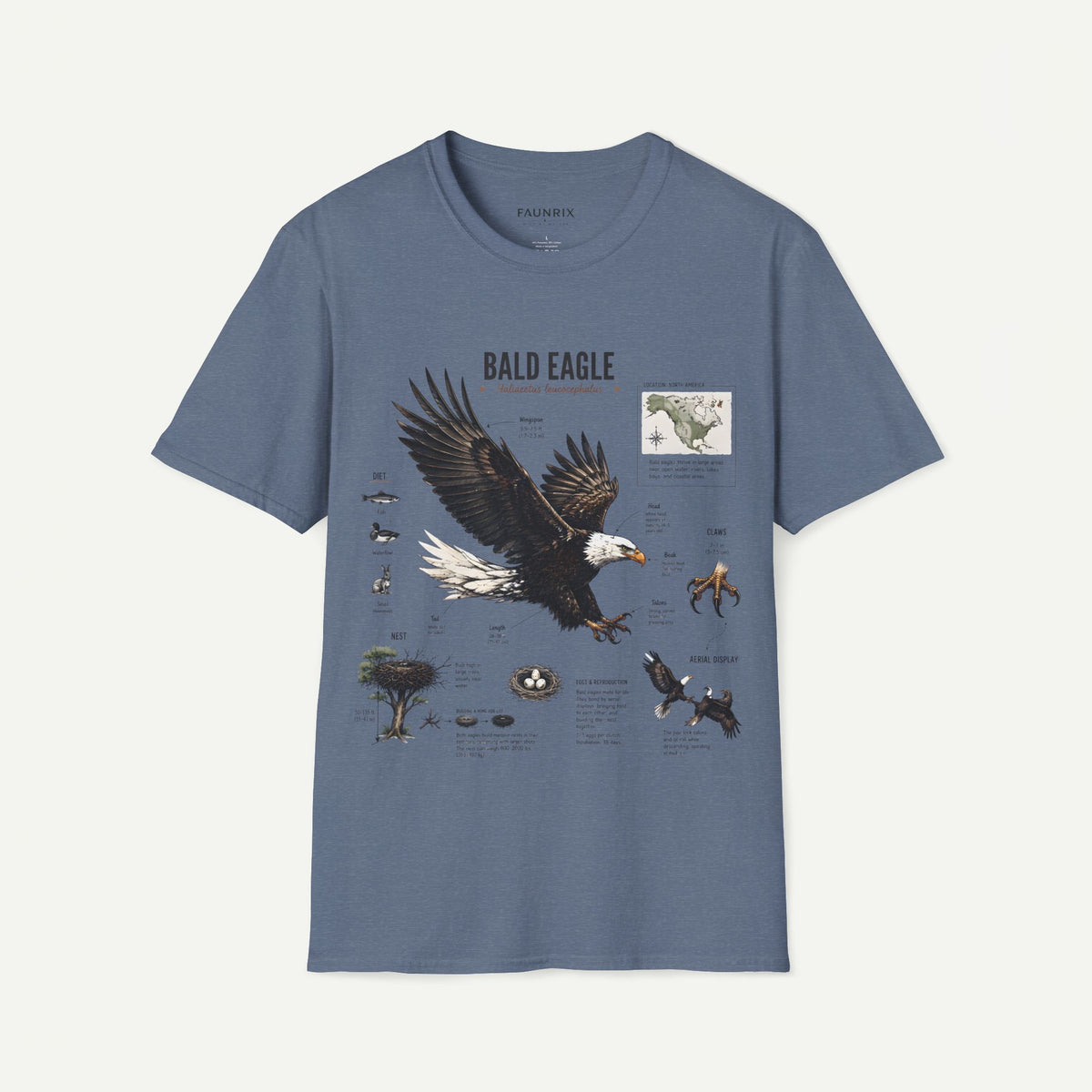 Bald Eagle Anatomy Field Guide T-Shirt