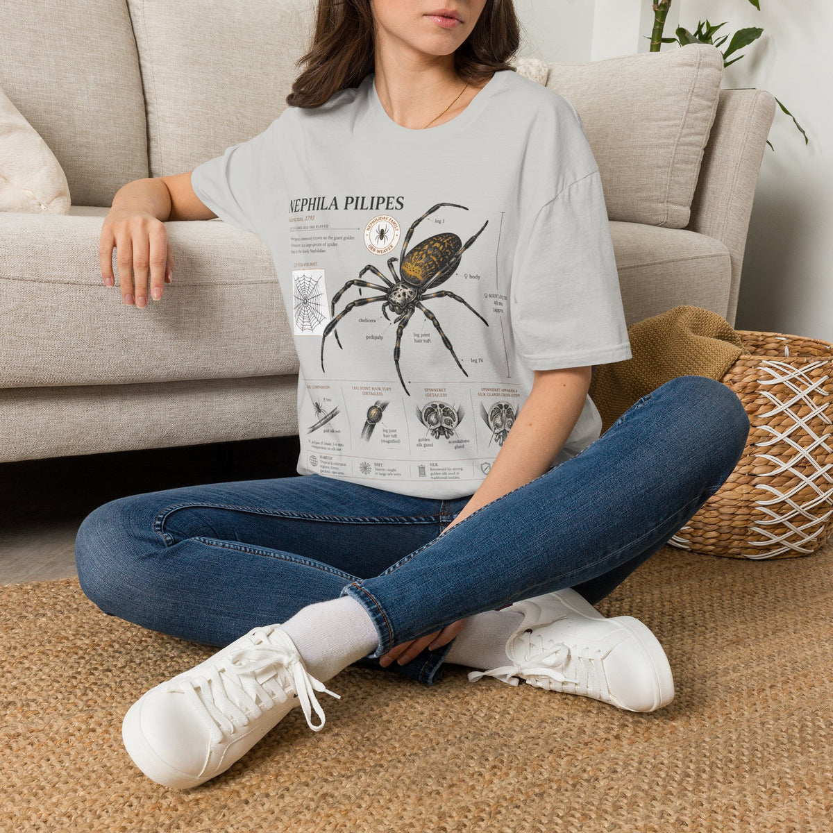 Spider Anatomy T-Shirt — Epephila Pilipis Scientific Illustration Tee