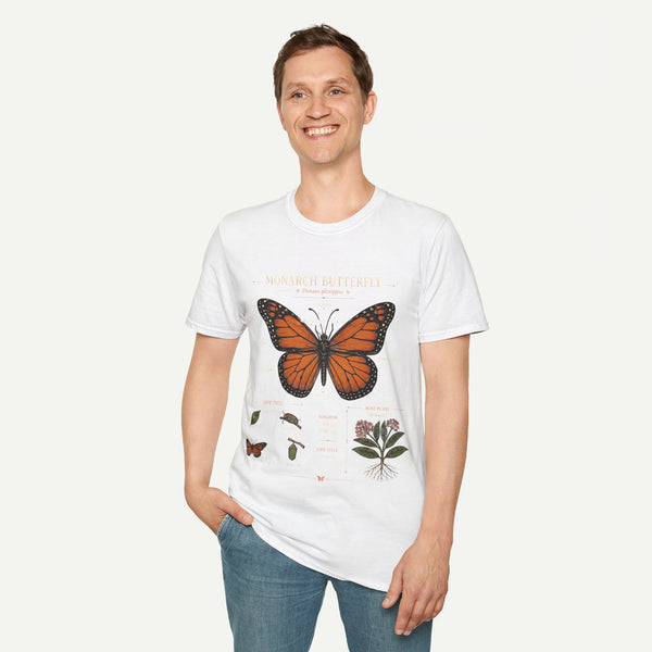 Monarch Butterfly Anatomy T-Shirt — Vintage Nature Illustration Tee