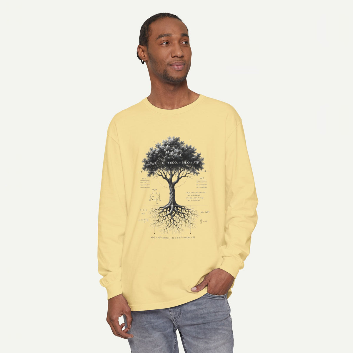 Long Sleeve T-Shirt — Botanical Tree of Life Illustration