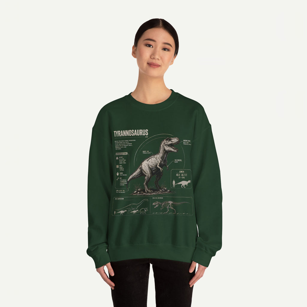 Tyrannosaurus Anatomy Sweatshirt — Vintage Dino Diagram Pullover