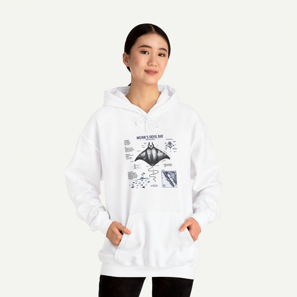 Manta Ray Anatomy Hoodie — Marine Life Graphic Pullover