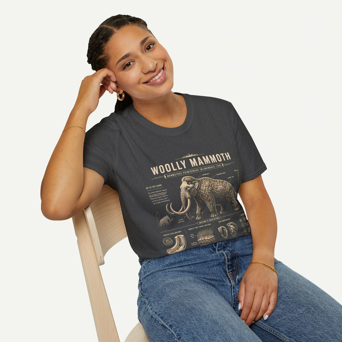 Woolly Mammoth Anatomy T-Shirt — Vintage Ice Age Graphic Tee