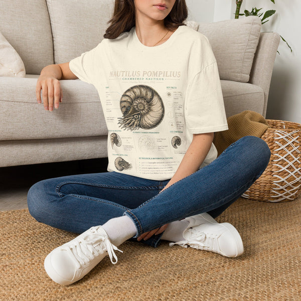 Nautilus Pompilus Shell Anatomy T-Shirt — Vintage Scientific Illustration Tee