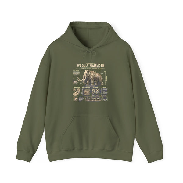 Woolly Mammoth Diagram Hoodie — Vintage Natural History Graphic Sweatshirt