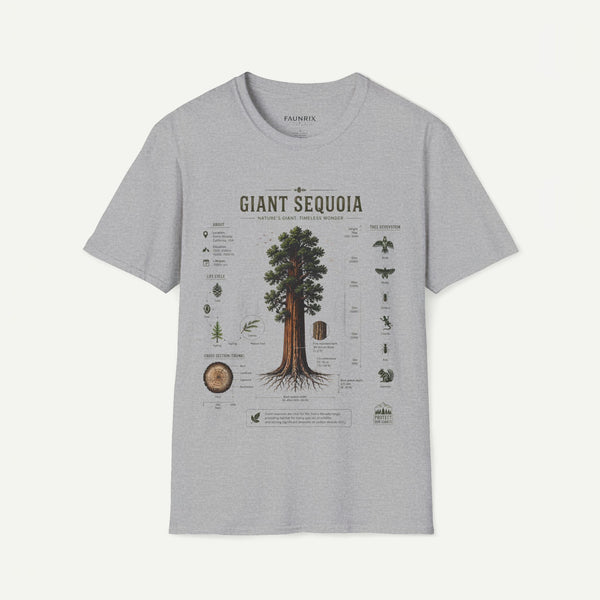 Giant Sequoia Anatomy T-Shirt — Botanical Tree Illustration Tee