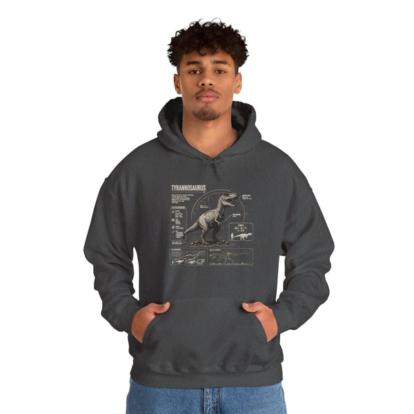 T‑Rex Anatomy Hoodie — Vintage Dinosaur Anatomy Sweatshirt