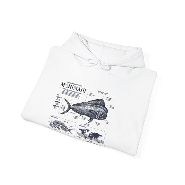 Mahi Mahi Fish Anatomy Hoodie — Illustrated Marine Biology Pullover